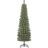 Black Box Trees Charlton Arbre élancé - Sapin de Noël en forme de colonne avec structure articulée - Décoration de Noël avec des aiguilles en PVC d'aspect naturel - Sapin artificiel modèle élancé - H
