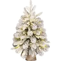 Black Box Trees Grimshaw Sapin de Noël artificiel en pot avec éclairage LED et fonction minuterie - H60 x Ø45 cm - Vert