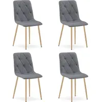 Leobert Chaise LIBRA - tissu gris foncé/pieds en bois x 4