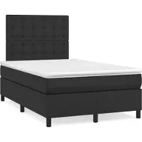 vidaXL Lit boxspring avec matelas noir 120x200 cm similicuir