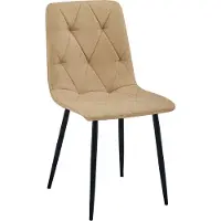 Leobert Chaise - - Libra - Tissu Marron/Pieds Noirs - 44,5 X 54,5 X 87 Cm