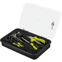 Goobay 77845 Kit d'outils de démarrage, 26 pièces - Outils, jeu d'embouts et marteau pour les travaux de vissage, de montage et de bricolage