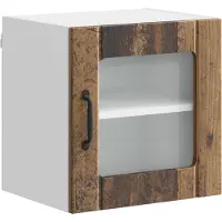 vidaXL Armoire murale en verre LUCCA, aspect bois vieilli, 40 x 31 x 40 cm, aggloméré