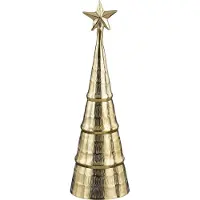 Mica Decorations Décoration Arbre de Noël - H36 x Ø11 cm - Aluminium - Or