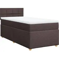 vidaXL Lit boxspring avec matelas brun foncé 100x200 cm Tissu