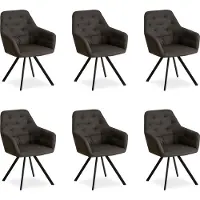 Homestyle4u Chaise Salle à Manger Lot de 6 Anthracite Design Moderne Chaises de Cuisine Chaises pas Cher Fauteuils Rembourrée
