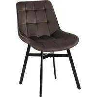 CLP Chaise de salle à manger Colby, rembourrée, avec dossier, supportant jusqu'à 140 kg, couleur marron. Matériau : velours