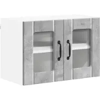 vidaXL Armoire murale en verre LUCCA, gris béton, 60 x 31 x 40 cm, aggloméré