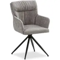Homestyle4u Chaise de Salle à Manger Moderne Tissu Lin Gris Design Chaise de Cuisine Chaise pas Cher Fauteuil Rembourrée
