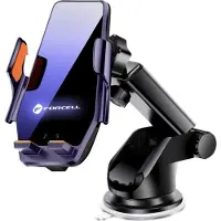 Forcell Stylus Wireless car phone holder F-Grip HS6 15W to windshield / air vent black, Support pour smartphone, Noir