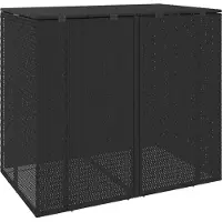 vidaXL Abri pour poubelles, 2 pièces, noir, 130 x 80 x 115 cm, polyéthylène
