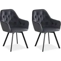 Homestyle4u Chaise de Salle à Manger Lot de 2 Moderne Velours Gris Design Chaises de Cuisine Chaises pas Cher Fauteuils Rembourrée