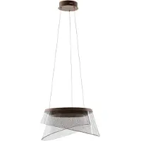 ITALUX Lampe suspendue décorative pour le salon au-dessus de la table abat-jour acrylique marron couleur chaude LED 47W FOREN