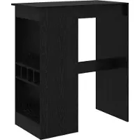 vidaXL Table de bar avec étagère noir aspect chêne 90 x 47,5 x 103,5 cm