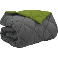 vidaXL Couette d'hiver verte et anthracite 200 x 220 cm en microfibre