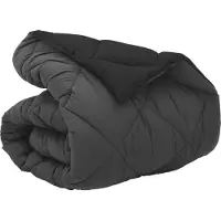 vidaXL Couette d'hiver noire et anthracite 140 x 200 cm en microfibre