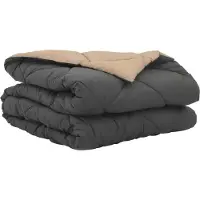 vidaXL Couverture d'été anthracite et taupe 200 x 155 cm microfibre