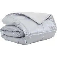 vidaXL Couverture d'été argent 240 x 200 cm satin et microfibre