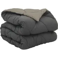 vidaXL Couette quatre saisons gris clair et anthracite 140 x 200 cm