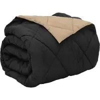 vidaXL Couette toute l'année noir et taupe 200 x 200 cm microfibre