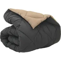 vidaXL Couette d'hiver anthracite et taupe 135 x 200 cm en microfibre
