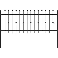 vidaXL Clôture en piquets ASTEN, 200 x 130 cm, acier noir avec revêtement en poudre