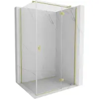 Mexen Mist H T porte battante droite Cabine de douche 70 x 95 cm, transparente, or brossé - 8A5T-070-095-55-00-P
