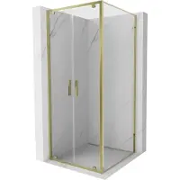 Mexen Exo cabine de douche pivotante 100 x 100 cm, transparent, dorée - 8182-100-100-50-00