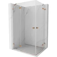 Mexen Lunar Duo cabine de douche pivotante 110 x 90 cm, transparent, cuivre brossé - 834-110L-090P-65-00