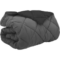 vidaXL Couette d'hiver noire et anthracite 220 x 200 cm microfibre