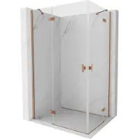 Mexen Mist H Duo cabine de douche pivotante 100 x 110 cm, transparent, cuivre brossé - 8A5-100L-110P-65-00