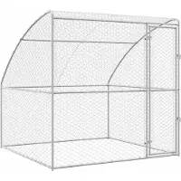 vidaXL Cage pour chien, argentée, 2 x 2 x 2 mètres, en acier galvanisé