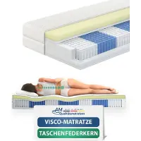 AM Qualitätsmatratzen | Matelas à ressorts ensachés Visco Premium - 80x200 cm - H2 - 1000 ressorts