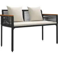 vidaXL Banc d'extérieur 2 places, 117 x 54 x 74,5 cm, en polyrotin
