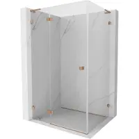 Mexen Lunar L Cabine de douche pivotante gauche 95 x 80 cm, transparente, cuivre brossé - 834L-095-080-65-00-L