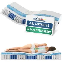 AM Qualitätsmatratzen | Matelas à ressorts ensachés en mousse gel 180x200 cm - H3 - Fabriqué en Allemagne