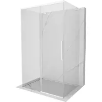 Mexen Rox-3S L cabine de douche coulissante à 3 parois 140 x 120 cm, transparent, blanc - 8C2L-140-120-20-00-3S