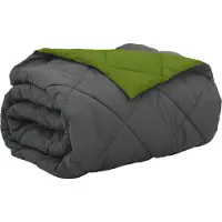 vidaXL Couverture d'été Vert et Anthracite 220 x 200 cm Microfibre