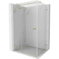 Mexen Lunar T cabine de douche pivotante gauche 125 x 100 cm, transparent, or - 834T-125-100-50-00-L