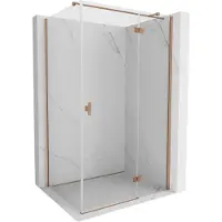Mexen Mist H T cabine de douche pivotante droite 70 x 100 cm, transparent, cuivre brossé - 8A5T-070-100-65-00-P