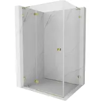 Mexen Lunar L Cabine de douche Porte battante gauche 100 x 80 cm, transparente, or - 834L-100-080-50-00-L