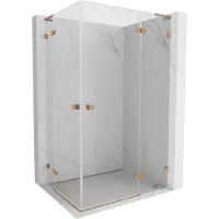 Mexen Lunar L Duo cabine de douche pivotante droite 105 x 90 cm, transparent, cuivre brossé - 834L-105P-090L-65-00