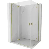 Mexen Mist-H L Duo cabine de douche à charnière 80 x 90 cm, transparent, or - 8A5L-080L-090P-50-00