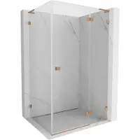 Mexen Lunar L Cabine de douche, ouverture à droite 95 x 90 cm, transparent, cuivre brossé - 834L-095-090-65-00-P