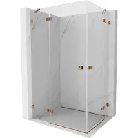 Mexen Lunar Duo cabine de douche pivotante 115 x 85 cm, transparent, or rose - 834-115L-085P-60-00