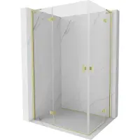 Mexen Mist-H L Duo cabine de douche battante 75 x 115 cm, transparent, or brossé - 8A5L-075L-115P-55-00