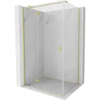 Mexen Mist H T cabine de douche pivotante gauche 120 x 85 cm, transparent, or brossé - 8A5T-120-085-55-00-L