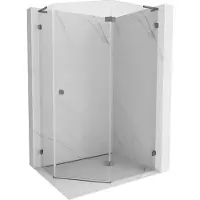 Mexen Lunar L cabine de douche pentagonale pivotante droite 100 x 80 cm, transparent, gun métal - 831L-100P-080L-95-00-P