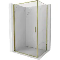 Mexen Exo cabine de douche pivotante 85 x 80 cm, transparent, or - 817-085-080-50-00