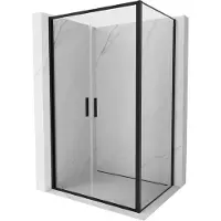 Mexen Exo cabine de douche à porte battante 80 x 85 cm, transparent, noir - 814-080-085-70-00